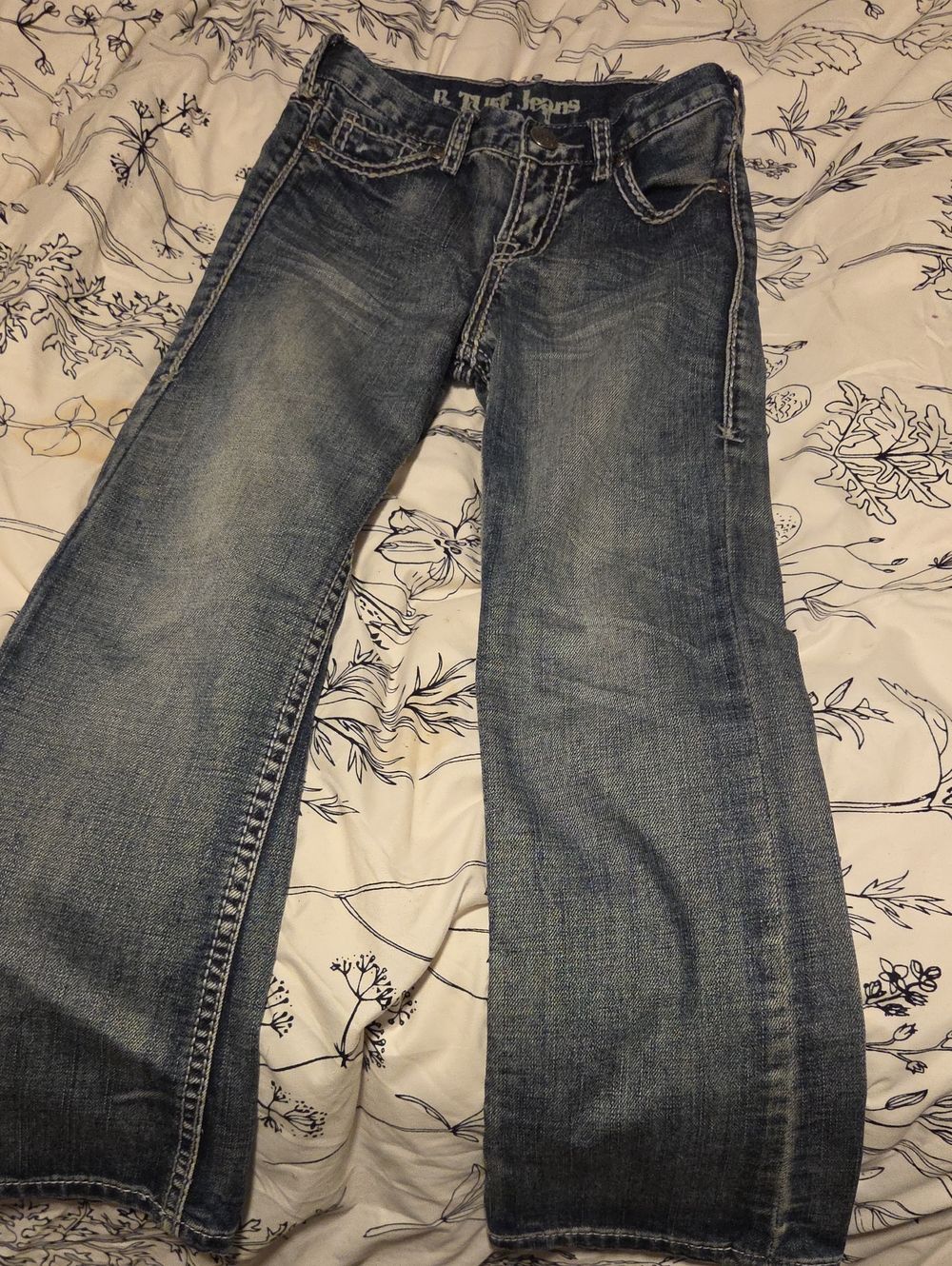 Kids B TUFF Boys Steel Mid Wash Bootcut Jeans Sz 6